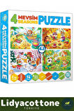 Premium Zeka Geliştirici Eğitici Öğretirken Eğlendiren Çocuk 12 +16 + 20 + 24 Parça Puzzle: 4 Mevsim