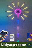 LED Duvar Lambası Telefon Uygulama Kumanda Akıllı Aydınlatma Salon Ev Yatak Odası Gamer RGB Firework