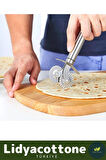 Çift Başlıklı Hamur Ruleti Pizza Kesme Aparatı Mantı Kesme Bıçağı