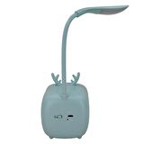 Hedyex Budret Şarjlı 400mAh Led Masa Lambası Akrobatik Gece Lambası Turkuaz