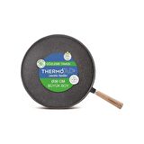 Thermoad Gözleme Tavası 36 Cm Ahşap Saplı Gri