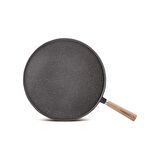 Thermoad Gözleme Tavası 36 Cm Ahşap Saplı Gri