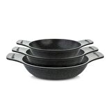 Thermoad 3'lü Güveç Sahan Set Kapaksız -Gri 18-20-22cm