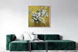 Yağlı Boya Dokulu Tablo Dalda Modern Bahar Çiçekleri U02024