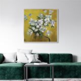 Yağlı Boya Dokulu Tablo Dalda Modern Bahar Çiçekleri U02024