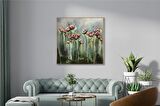 Yağlı Boya Dokulu Tablo Soyut Çiçekler U02034