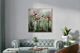 Yağlı Boya Dokulu Tablo Soyut Çiçekler U02034