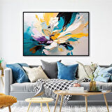 Yağlı Boya Dokulu Tablo Soyut Modern Tekli Çiçek U08037