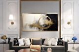 Yağlı Boya Dokulu Tablo Siyah Altın Gold Soyut U08049