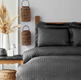 Karaca Home Charm Bold Antrasit %100 Pamuk Saten Çift Kişilik Nevresim Takımı
