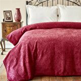 Karaca Home Embosy Çift Kişilik Emboss Battaniye Bordo 200 x 220 cm
