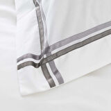 Karaca Home White Colllection Valse Gri Çift Kişilik Saten Şeritli Percale Nevresim Takımı