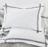 Karaca Home White Colllection Valse Gri Çift Kişilik Saten Şeritli Percale Nevresim Takımı