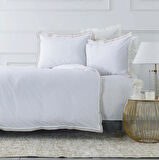 Karaca Home White Colllection Victorie Bej Çift Kişilik Pikolu Percale Nevresim Takımı