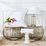 Karaca Home White Colllection Victorie Bej Çift Kişilik Pikolu Percale Nevresim Takımı