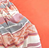 Karaca Home Nevresim Takımı Çift Kişilik/Çift Taraflı Basic Terecota/Taş Pike Hediyeli