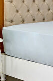 Penye Çift Kişilik Fitted Çarşaf 160x200+30 Cm Mavi