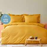 Karaca Home Back To Basıc Açık Hardal Çift Kişilik %100 Pamuk King Size Nevresim Takımı