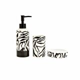Karaca Home Wild 3 Parça Banyo Seti Zebra