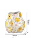 Karaca Home Spring Çiçek Desenli Vazo Sarı