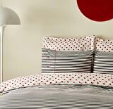 Karaca Home Nevresim Takımı %100 Pamuk Tek Kişilik Polka Siyah Çift Taraflı