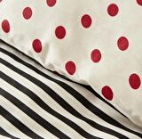 Karaca Home Nevresim Takımı %100 Pamuk Tek Kişilik Polka Siyah Çift Taraflı