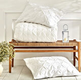 Karaca Home White Collection  Castello %100 Pamuk Tek Kişilik Puntolu Nevresim Takımı Beyaz