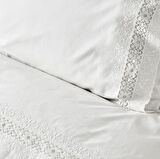 Karaca Home White Collection Mia  Çift Kişilik Nevresim Takımı Dantelli Beyaz