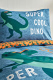 Karaca Home Young Cool Dino %100 Pamuk Tek Kişilik Nevresim Takımı Yeşil