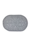 Karaca Home Vista Oval Paspas 90x60 cm Gri
