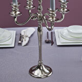 Karaca Home Rena 5'li Şamdan Silver 45x30 cm