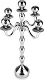 Karaca Home Arlen 5'li Şamdan Silver 42x29 cm