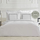 Karaca Home White Colllection Diane Beyaz Çift Kişilik Nakışlı Percale Nevresim Takımı