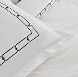 Karaca Home White Colllection Diane Beyaz Çift Kişilik Nakışlı Percale Nevresim Takımı