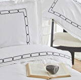 Karaca Home White Colllection Diane Beyaz Çift Kişilik Nakışlı Percale Nevresim Takımı