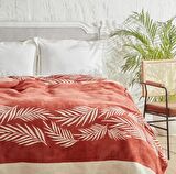 Karaca Home Leaf Terracota Tek Kişilik Pamuk Battaniye