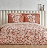Karacahome Patrisa Terracotta %100 Pamuk Çift Kişilik Nevresim Takımı