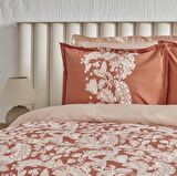 Karacahome Patrisa Terracotta %100 Pamuk Çift Kişilik Nevresim Takımı