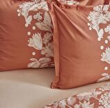 Karacahome Patrisa Terracotta %100 Pamuk Çift Kişilik Nevresim Takımı