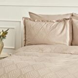 Karaca Home White Collection Lush Çift Kişilik Jakar Saten Nevresim Takımı Bej