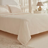 Karaca Home White Collection Vessa 120 Tel %100 Pamuk Saten Çift Kişilik Nevresim Takımı Çizgili Bej