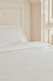 Karaca Home White Collection Minas 94 Tel %100 Pamuk Saten Çift Kişilik Nevresim Takımı Çizgili Beyaz
