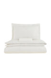Karaca Home White Collection Minas 94 Tel %100 Pamuk Saten Çift Kişilik Nevresim Takımı Çizgili Beyaz