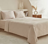 Karaca Home Charm Sion %100 Pamuk Jakarlı Saten King Size Nevresim Takımı Bej
