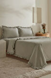 Karaca Home Pure Ruffle %100 Pamuk King Size Nevresim Takımı Adaçayı