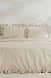 Karaca Home Pure Ruffle %100 Pamuk King Size Nevresim Takımı Ekru
