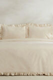 Karaca Home Pure Ruffle %100 Pamuk King Size Nevresim Takımı Açık Bej