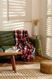 Karaca Home Flanel Throw Tv Battaniyesi Bordo/Bej