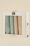 Karaca Home Line Soft %100 Pamuk 4 Parça Hamam Seti Bej-Pudra 