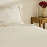 Karaca Home White Collection Rayas %100 Pamuk Nakışlı Çift Kişilik Nevresim Takımı Bej 